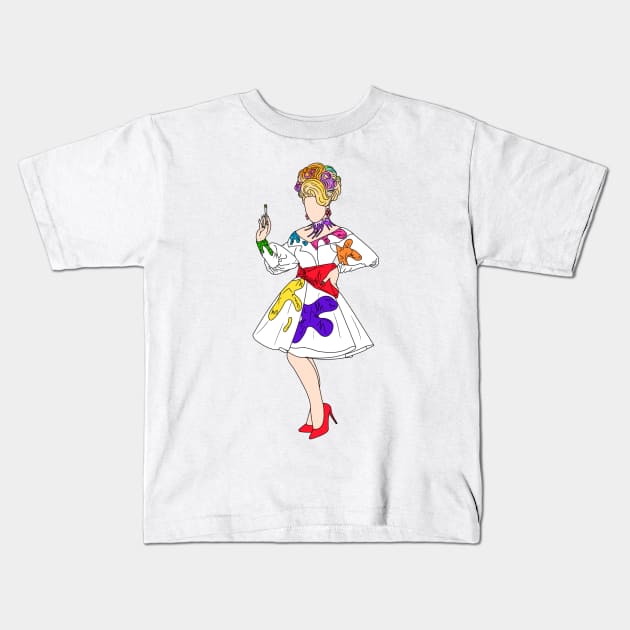 Art Simone Kids T-Shirt by doctorbihcraft